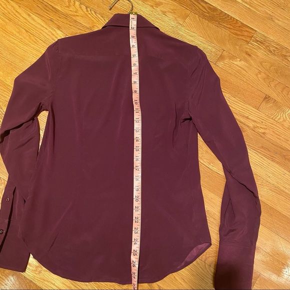 Ralph Lauren black label burgundy silk blend blouse size 2 - Picture 15 of 16